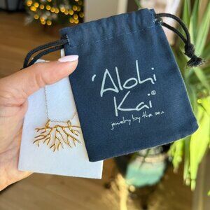 Tuning Fork Bryozoan Necklace - Gold